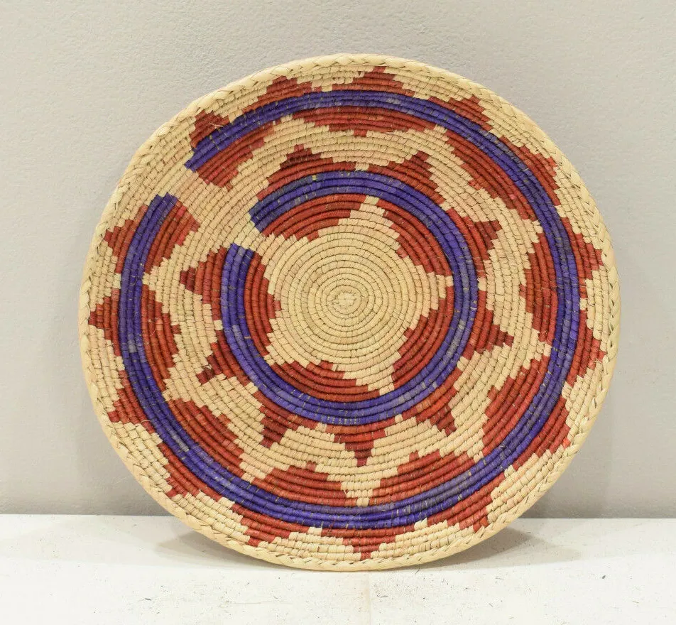African basket botswana natural colors south africa woven palm food basket