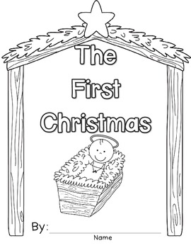 First christmas book writing nativity coloring page and card tpt