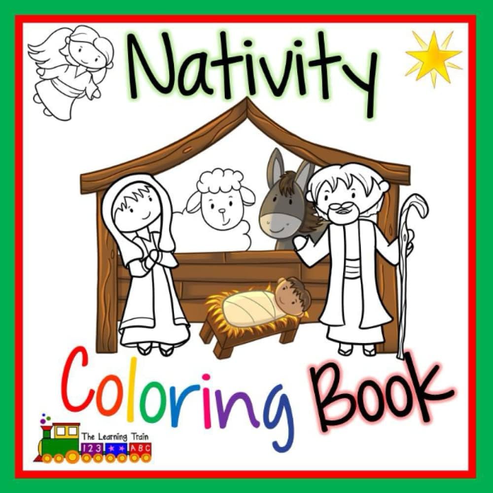 Nativity coloring book christmas jesus coloring book for children the learning train books