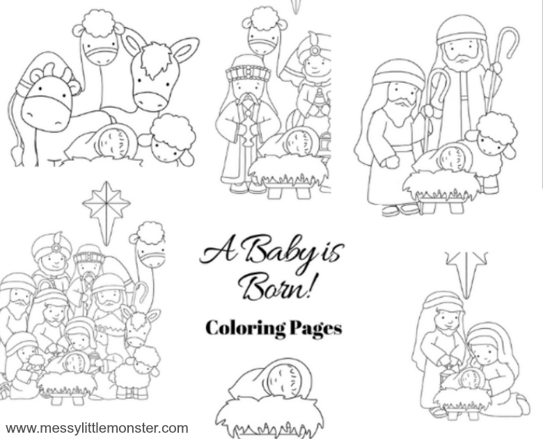 Nativity coloring pages