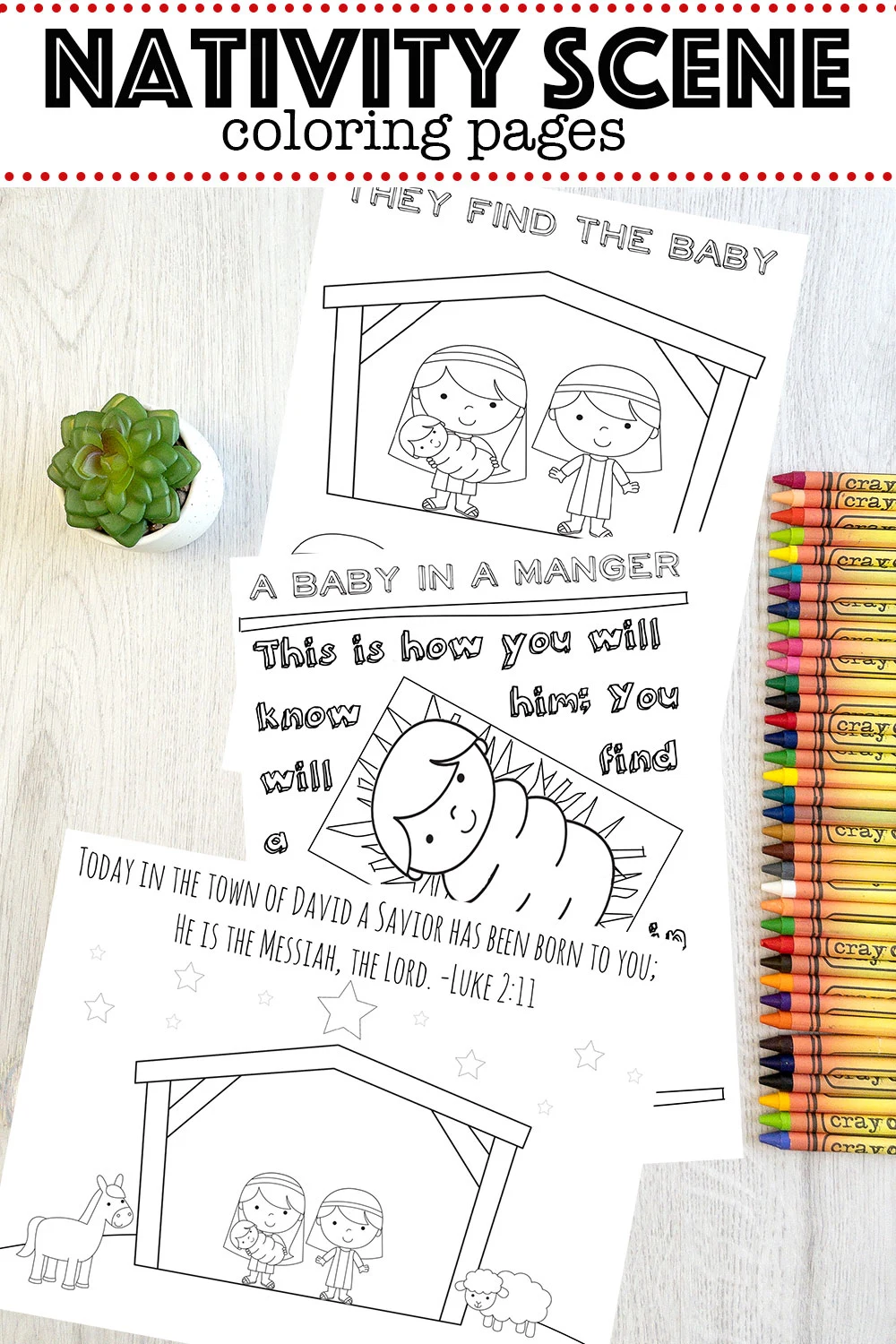 Nativity scene coloring pages â mary martha mama