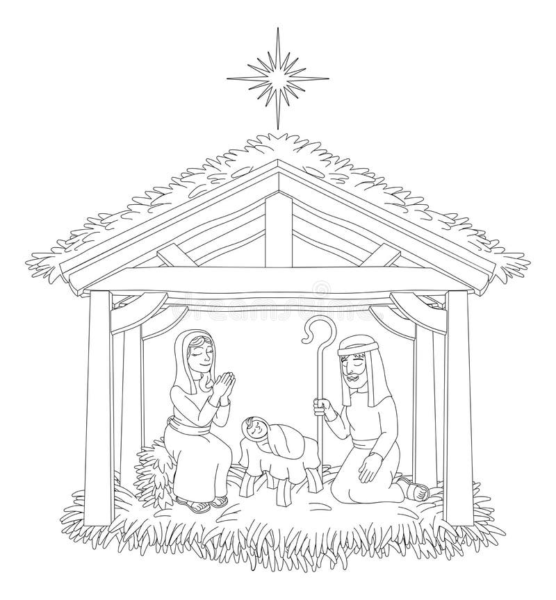 Nativity coloring page stock illustrations â nativity coloring page stock illustrations vectors clipart