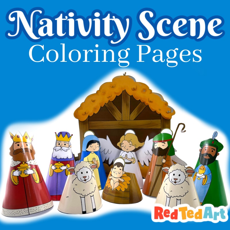 Free printable christmas nativity colouring page