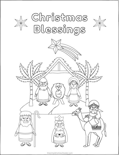 Free nativity coloring pages perfect printable christmas fun