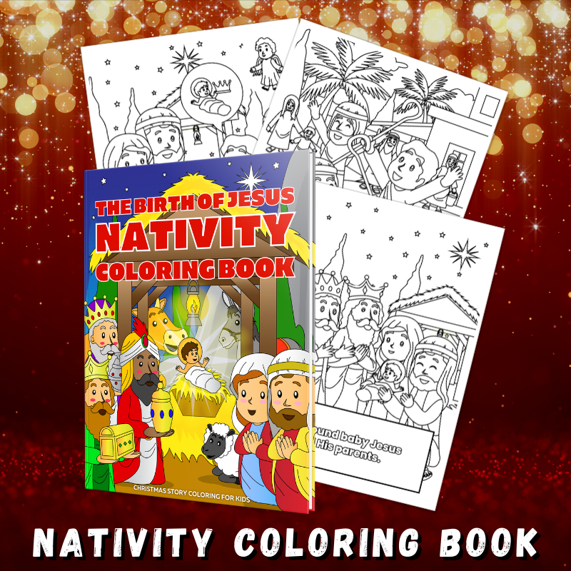 Printable birth of jesus nativity coloring book made by teachers