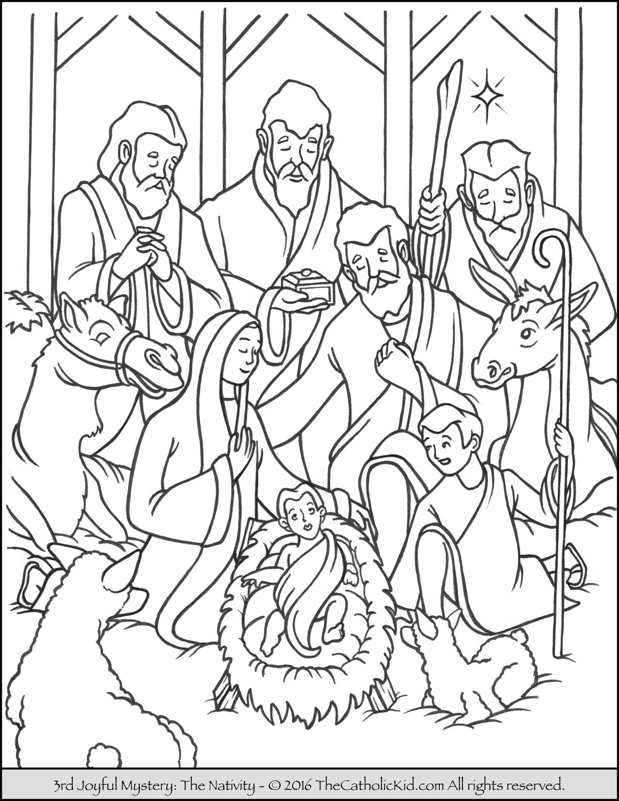 Nativity coloring page