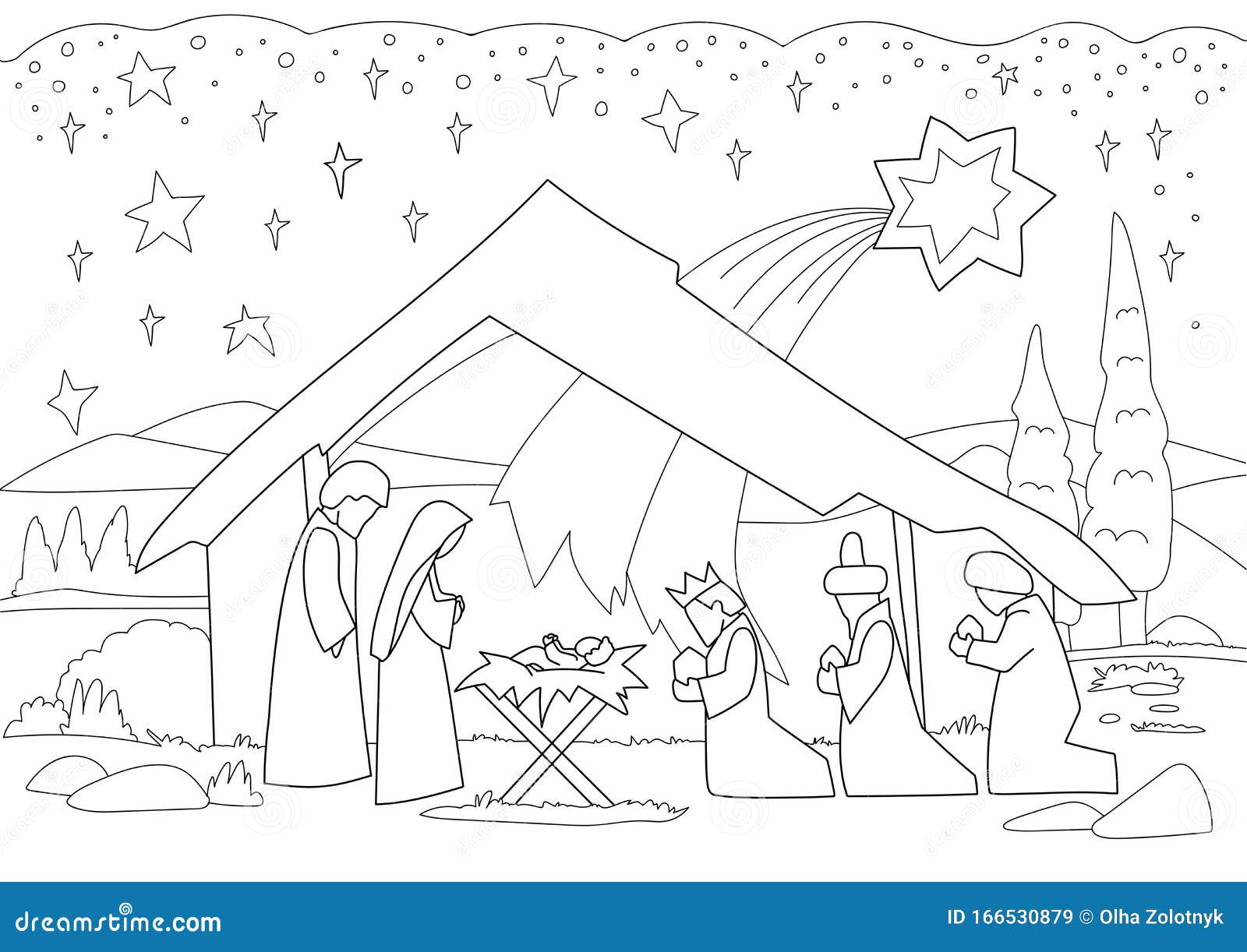 Nativity coloring stock illustrations â nativity coloring stock illustrations vectors clipart