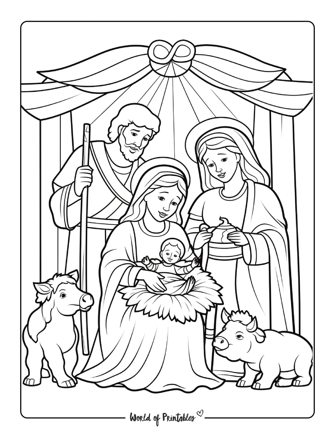 Nativity coloring pages