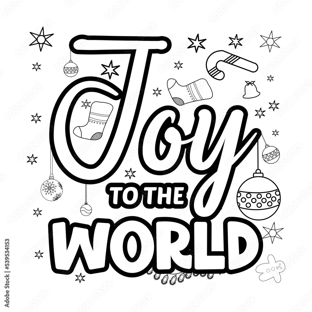 Merry christmas coloring page christmas line art coloring page design for kids vector