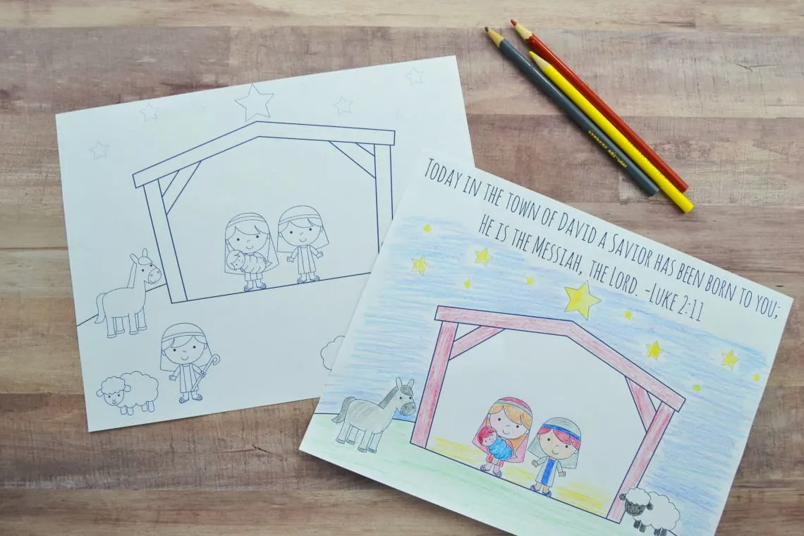 Nativity coloring pages â mary martha mama