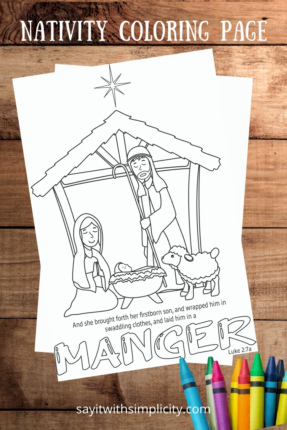 Nativity coloring page