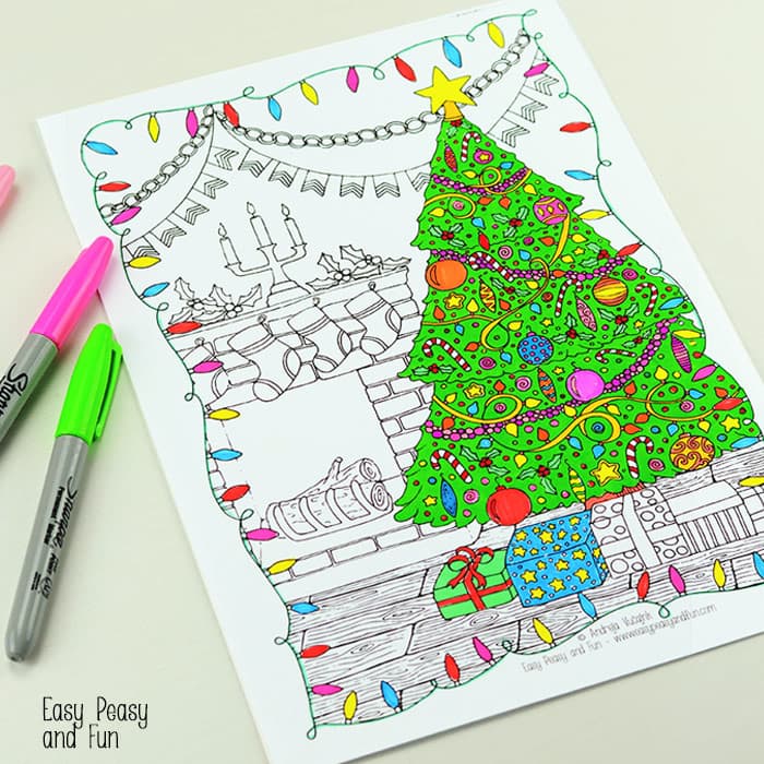 Free printable christmas coloring page