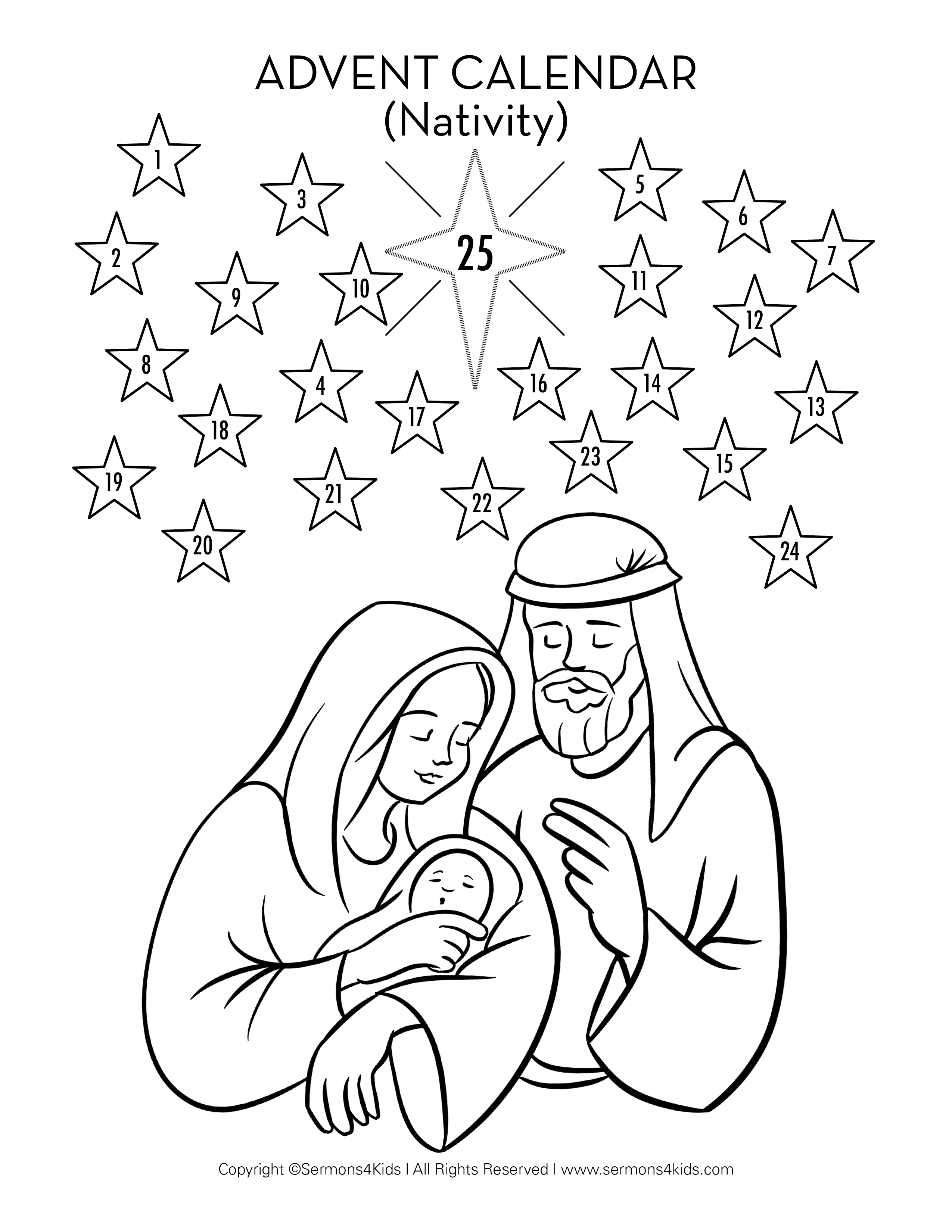 Advent calendar nativity childrens sermons from