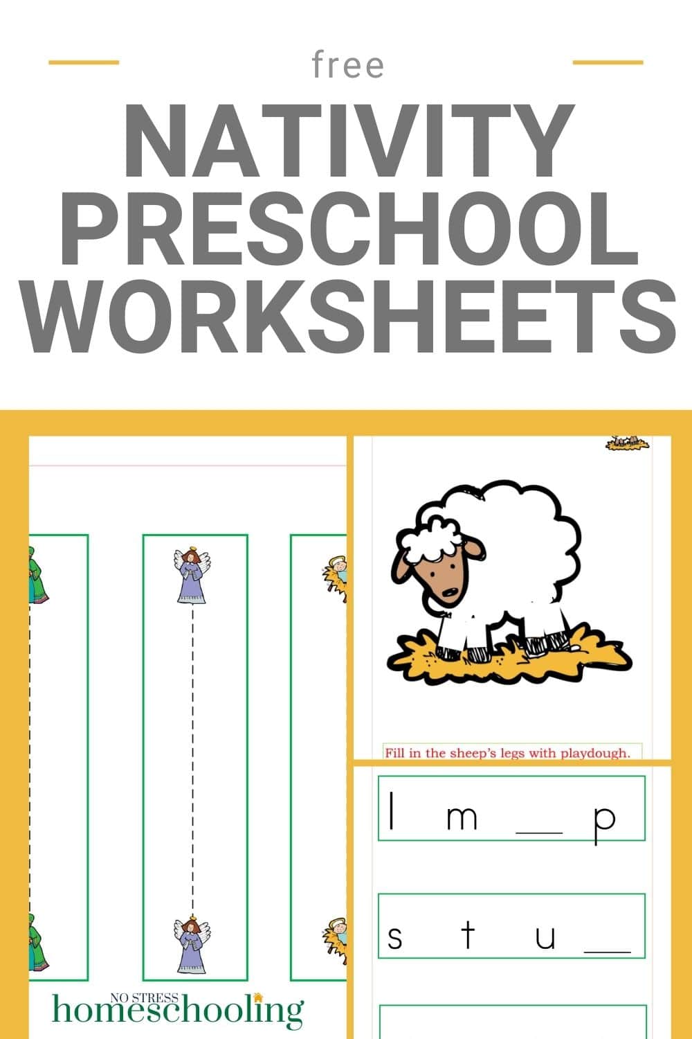 Grab these colorful nativity preschool worksheets