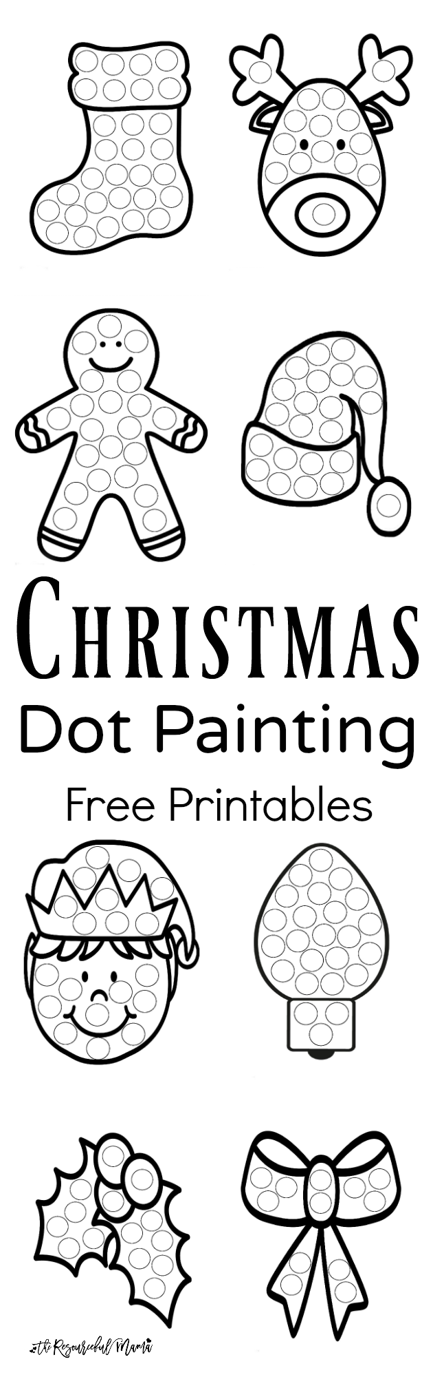 Christmas dot painting free printables