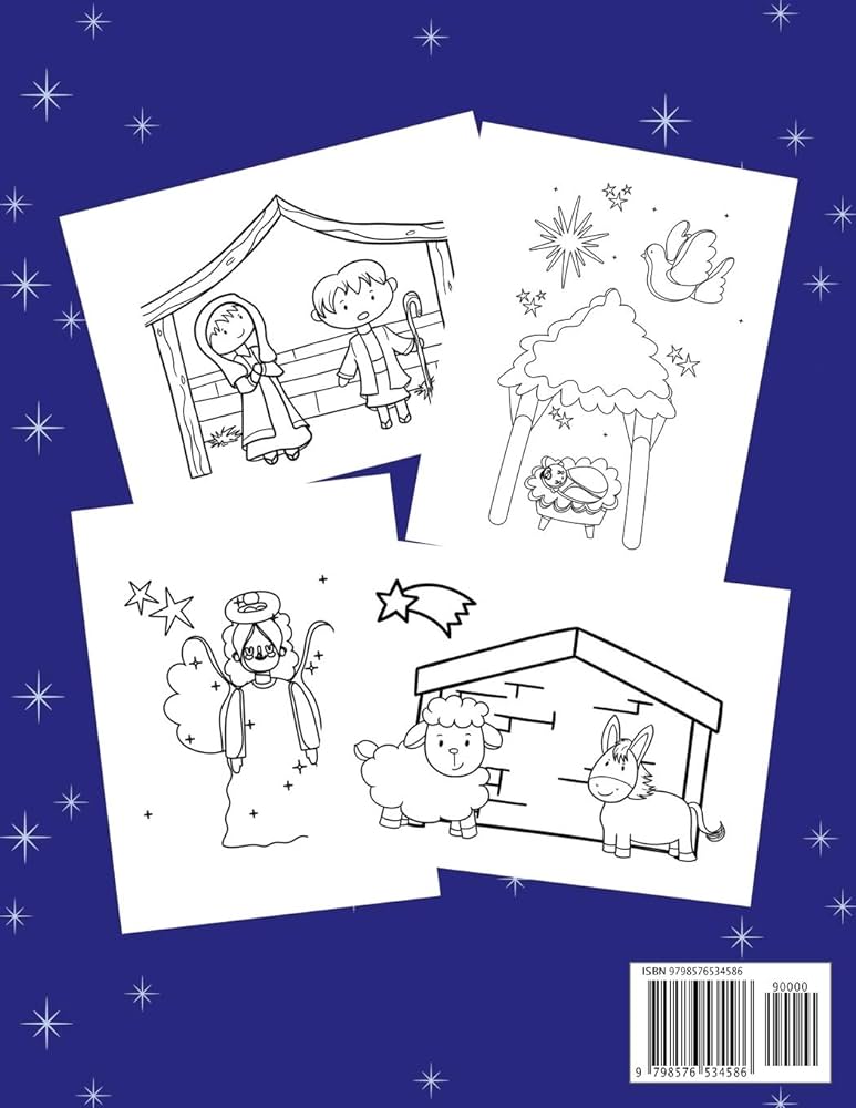 The nativity coloring book for toddlers and kids christmas nativity scene colouring book for little kids ages