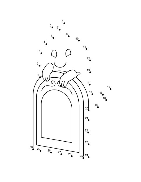 Premium vector halloween dot to dot coloring pages halloween connect the dot page