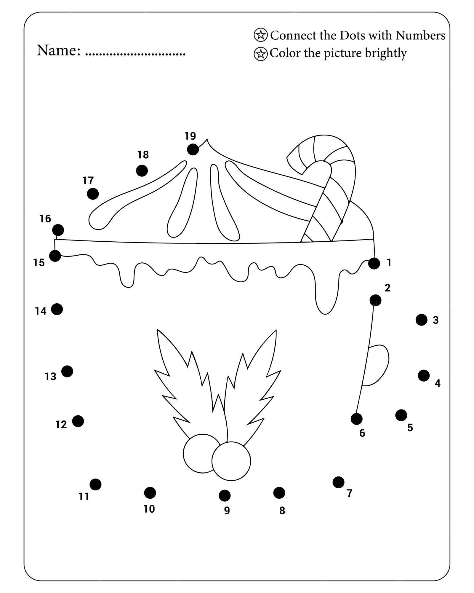 Premium vector dot to dot christmas coloring page