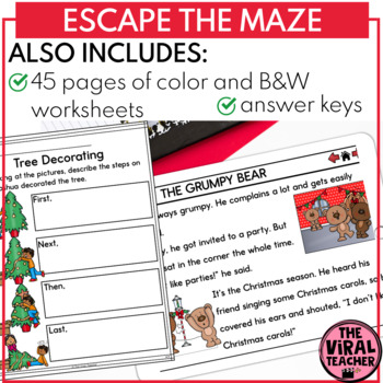 Christmas reading prehension and story elements christmas escape room game