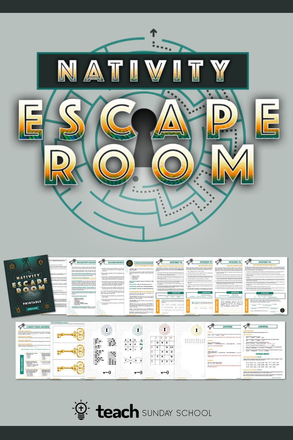 Printable nativity escape room puzzles childrens ministry christmas bible lessons for kids kids church