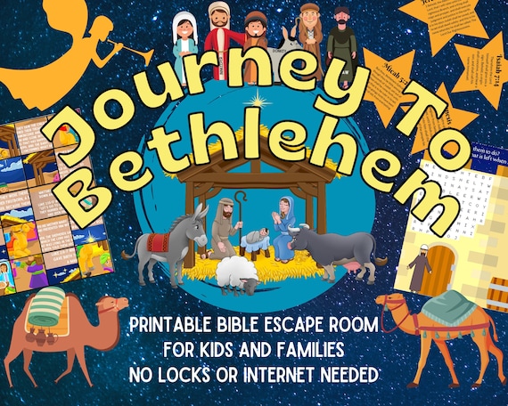 Christmas bible escape room game journey to bethlehem for kids and families printable party adventure diy fun logic puzzle kit