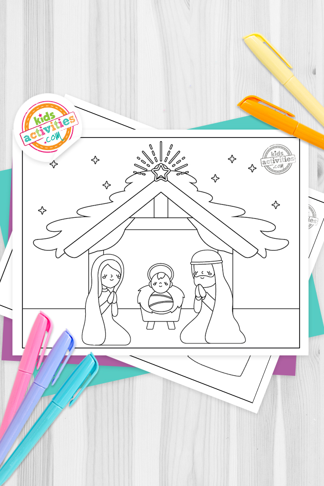 Free printable nativity coloring pages kids activities blog