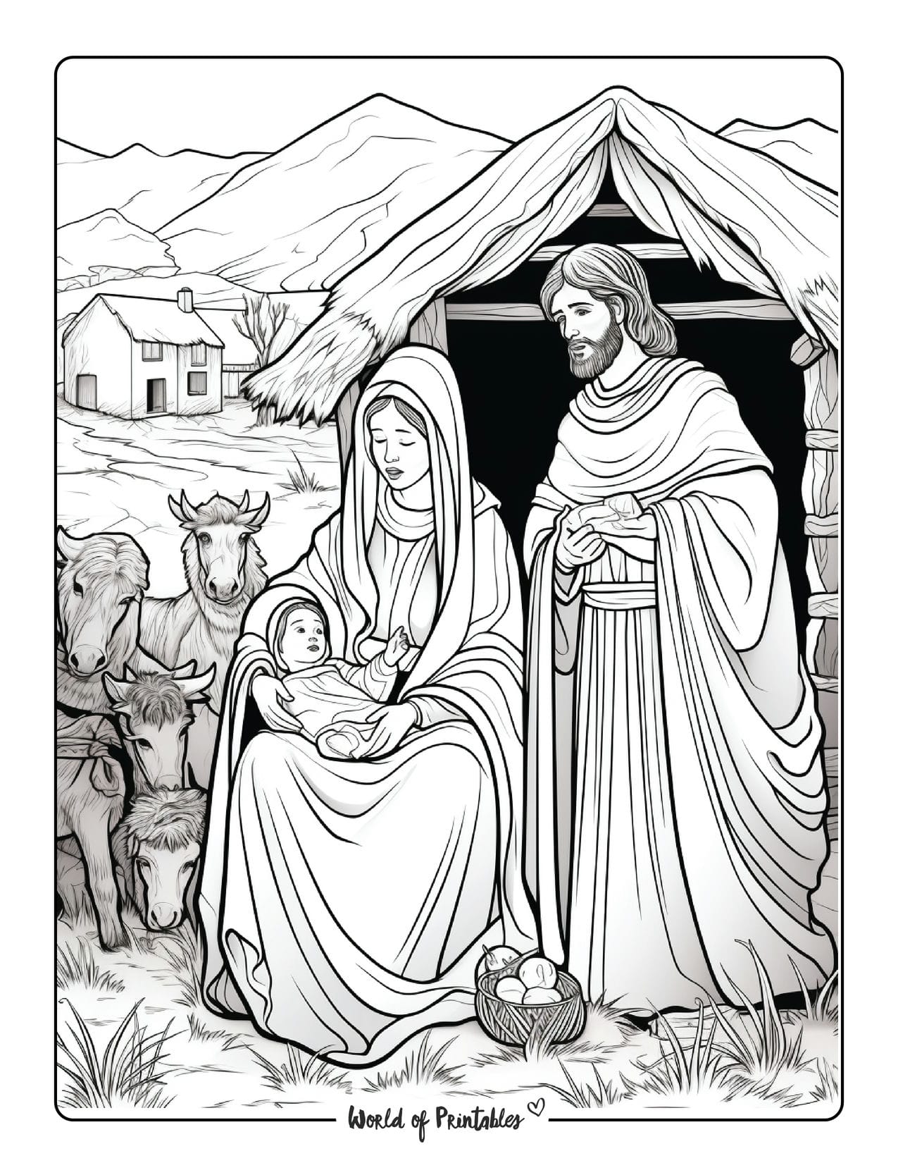 Nativity coloring pages