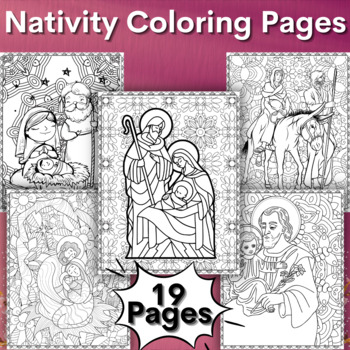 Nativity coloring pages christmas coloring sheets winter by qetsy