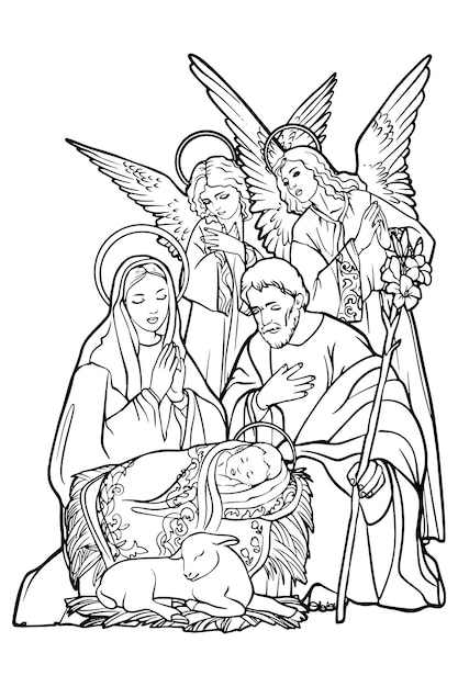 Nativity coloring pages images