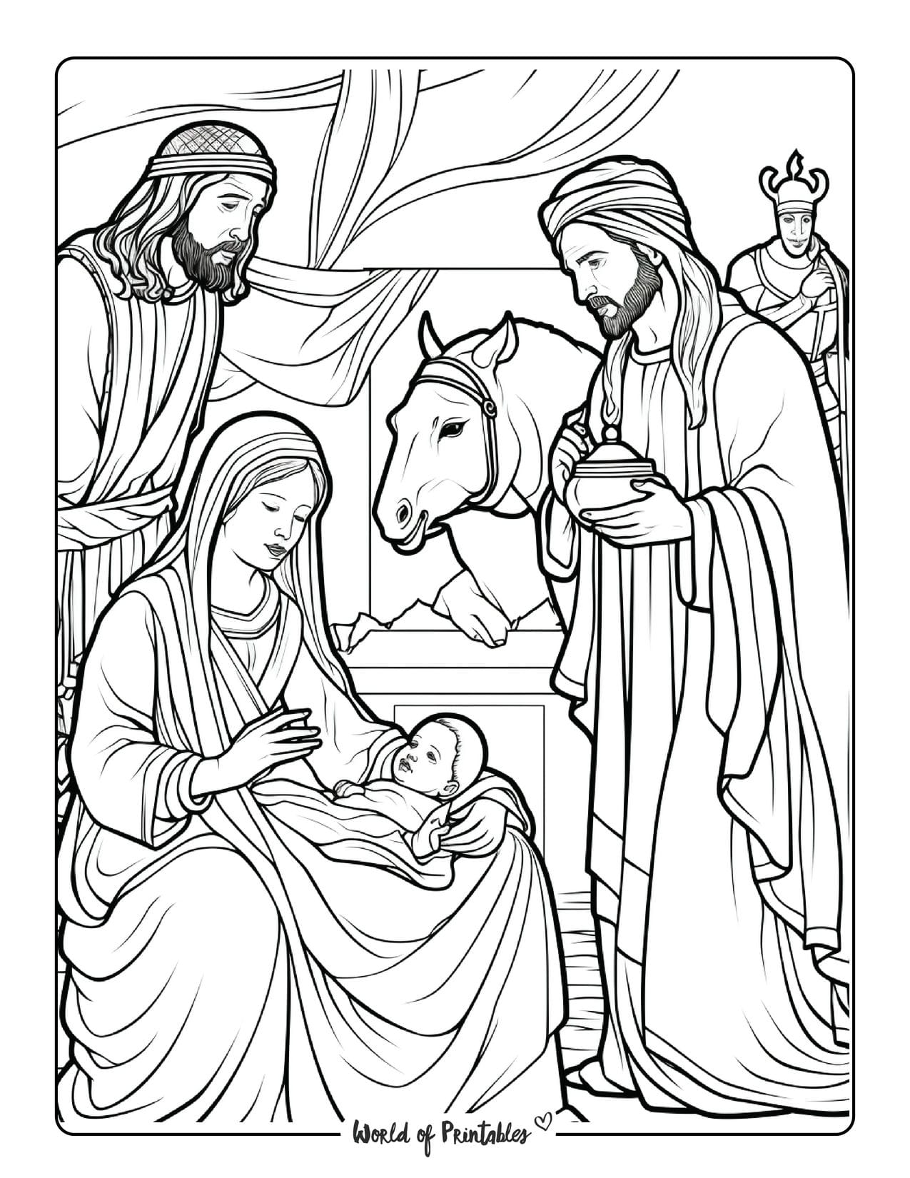 Nativity coloring pages