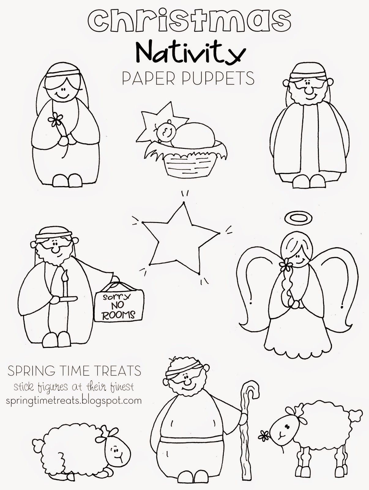 Nativity paper puppets