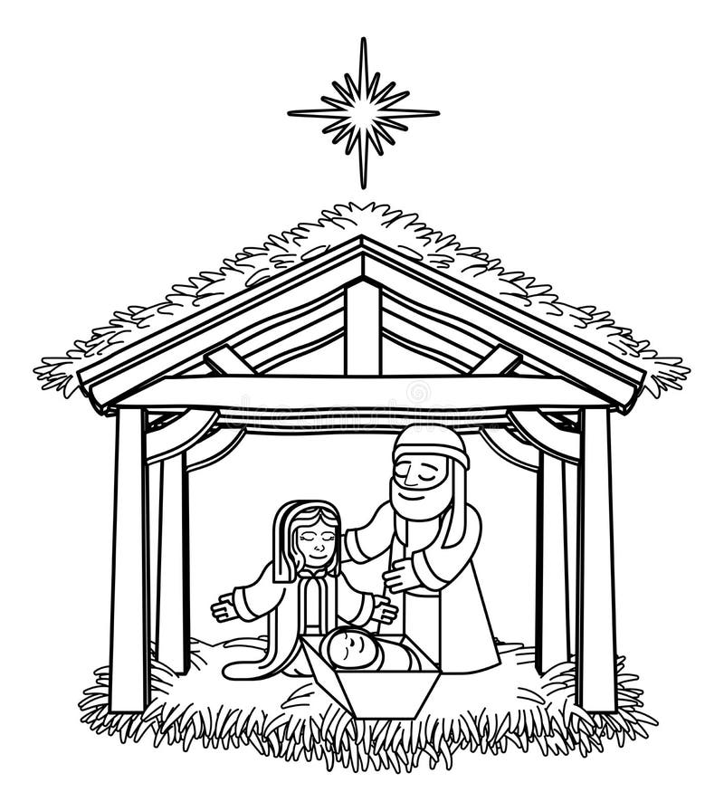 Nativity coloring page stock illustrations â nativity coloring page stock illustrations vectors clipart