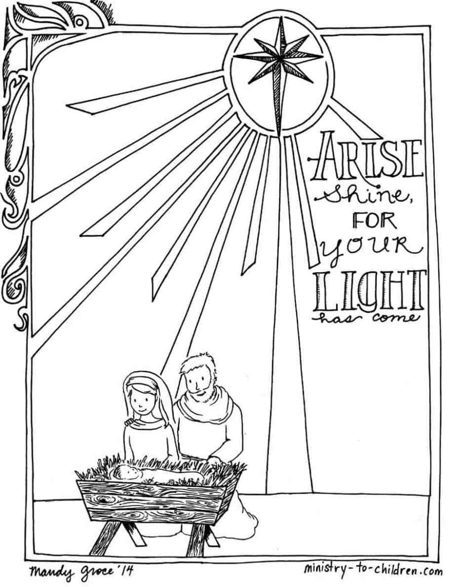 Printable christmas nativity coloring pages