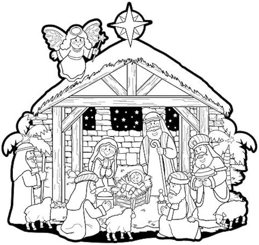 Autom nativity scene school lessons colouring pages home kitchen