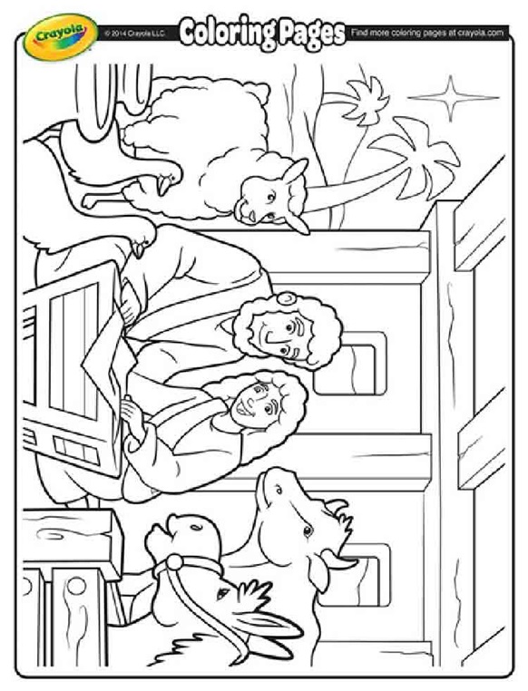 Nativity manger coloring page