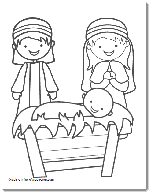 Free nativity printable coloring sheet