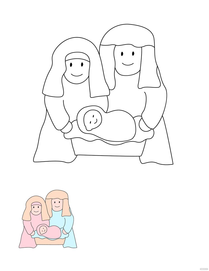 Free christmas nativity coloring page