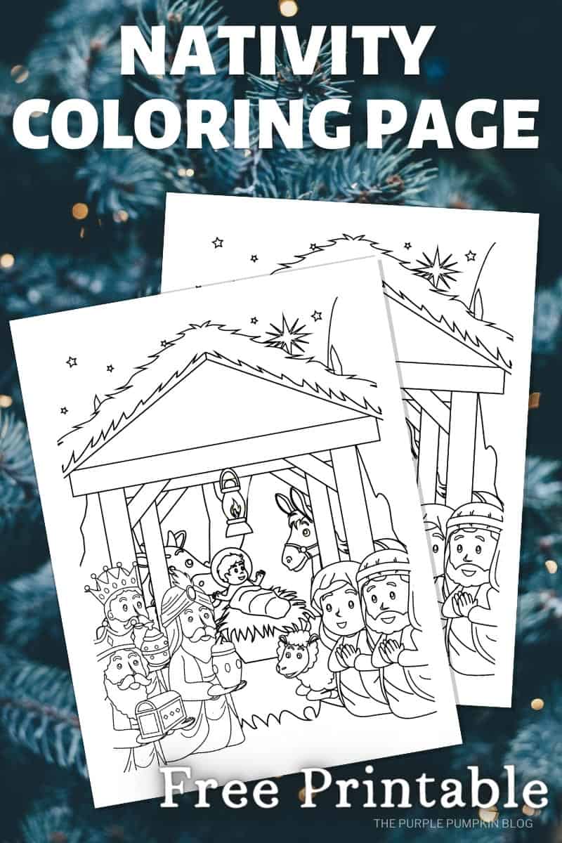 Free printable christmas nativity loring page for kids