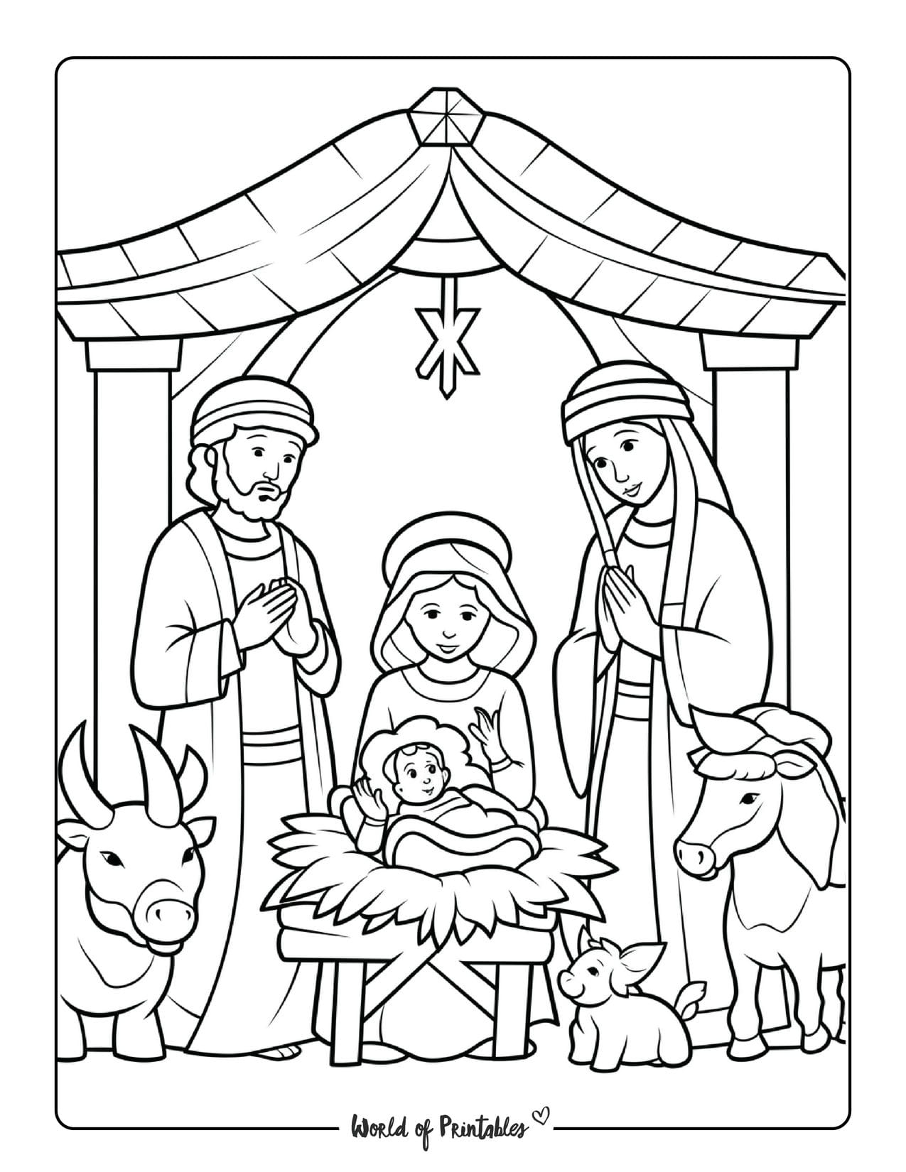 Nativity coloring pages