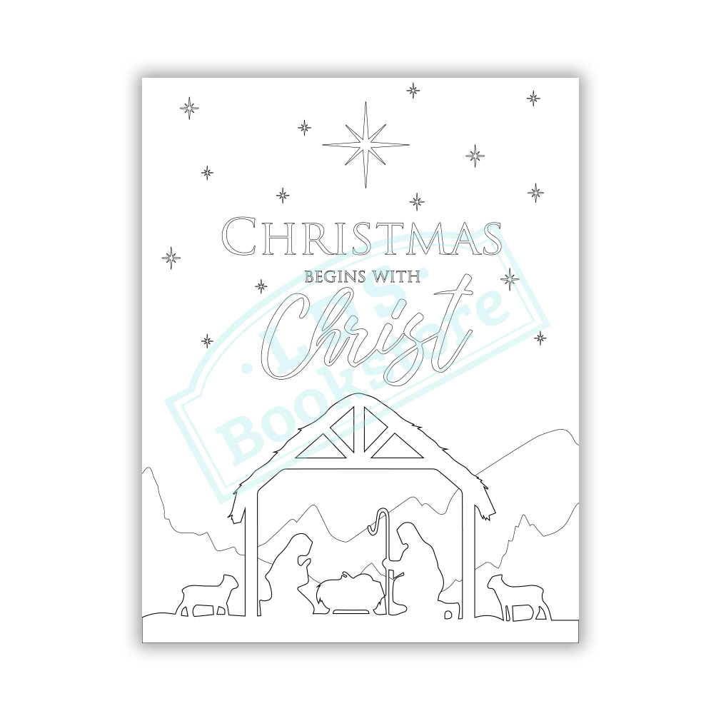 Christmas begins with christ coloring page