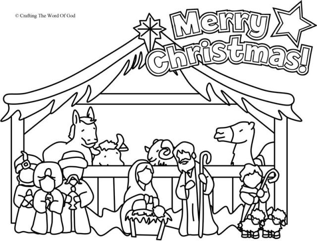 Nativity coloring page