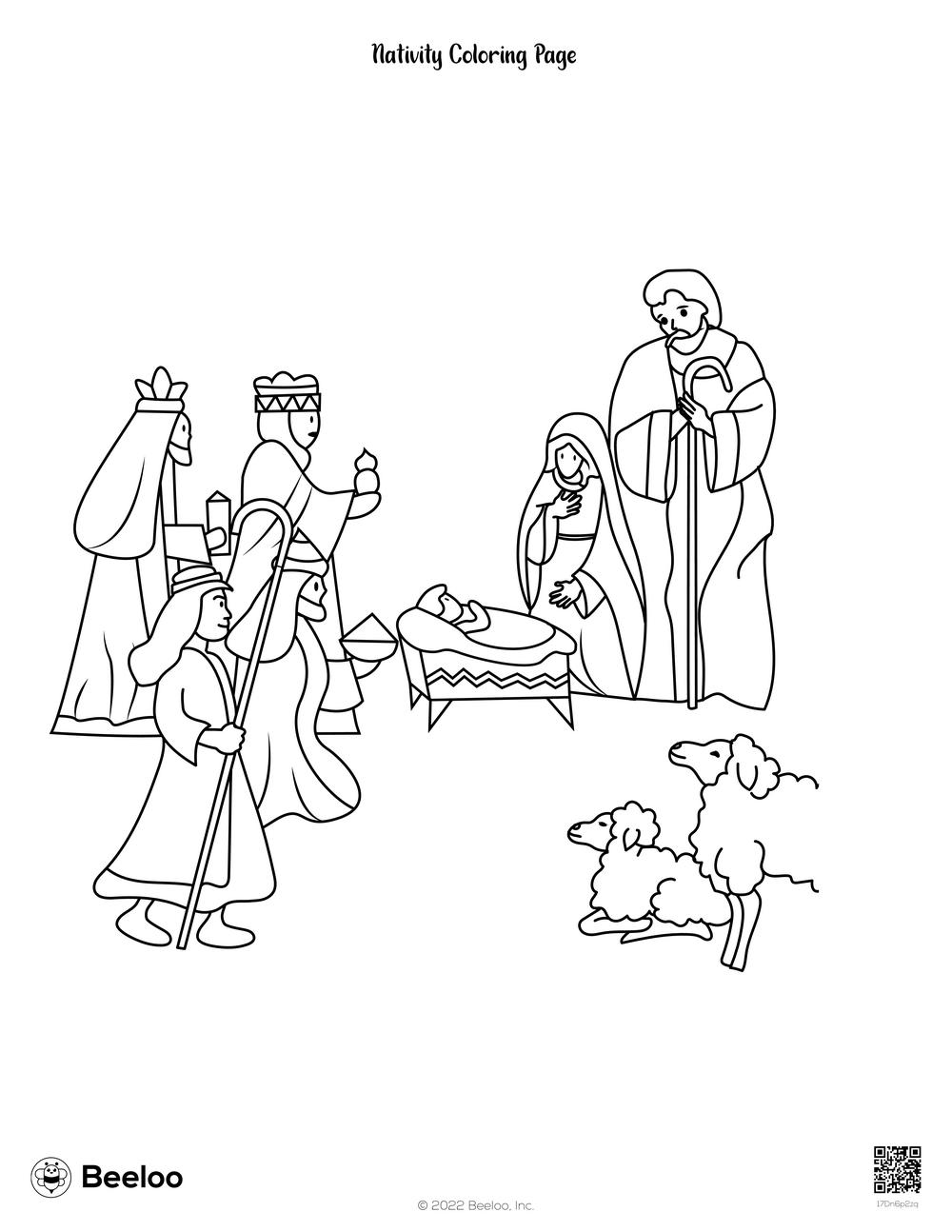 Nativity coloring page â printable crafts and activities for kids