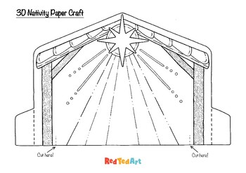 D nativity coloring page luminary