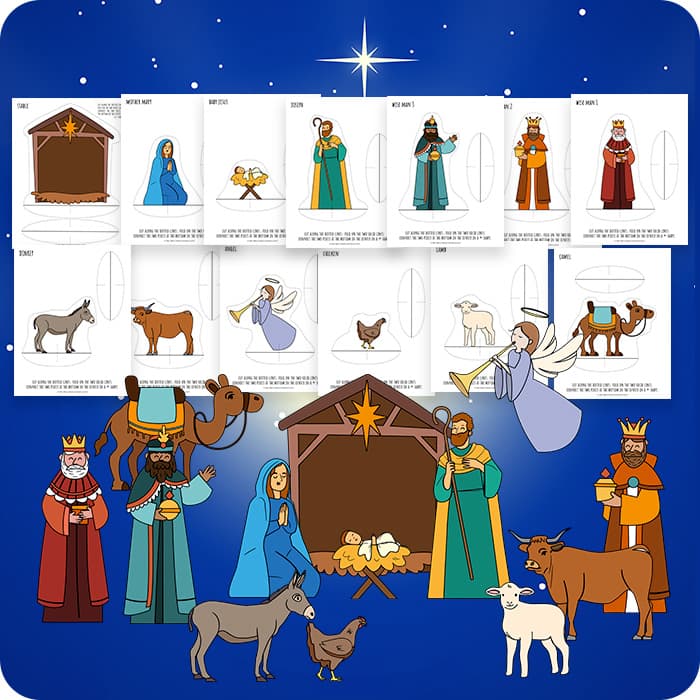 Free printable nativity scene cutouts mrs merry