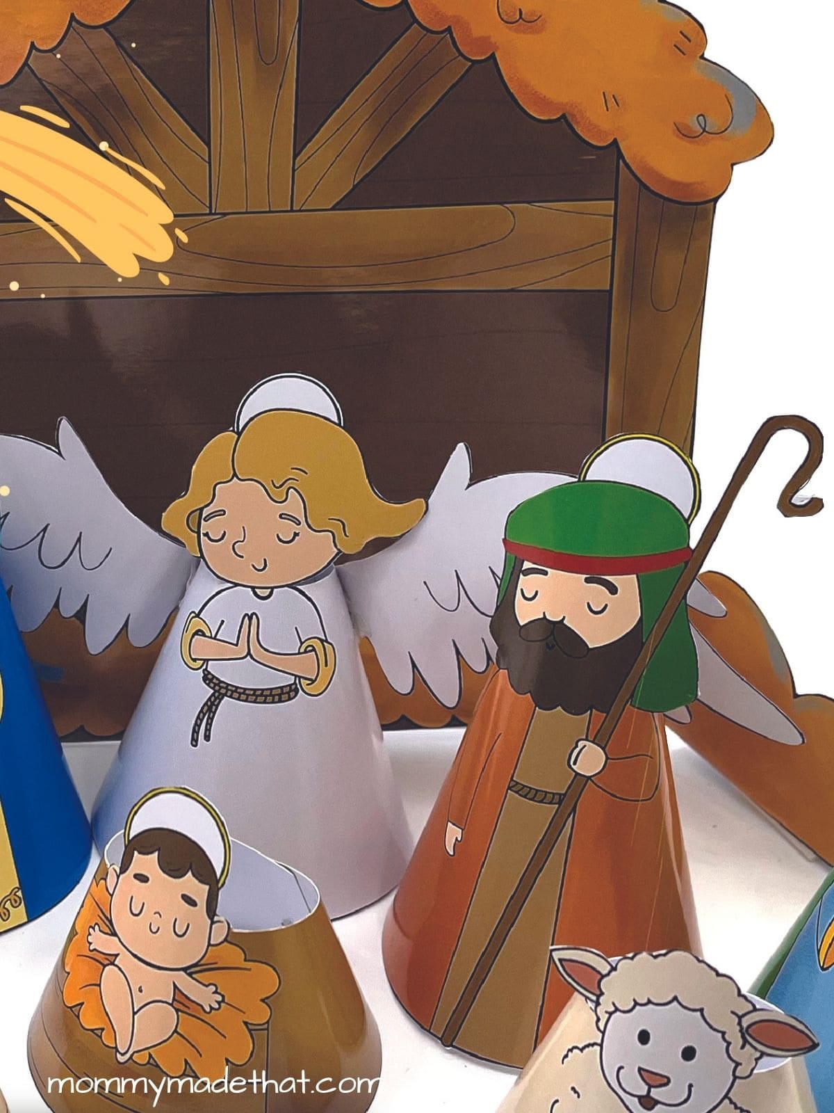 Free printable nativity scene super cute d scene