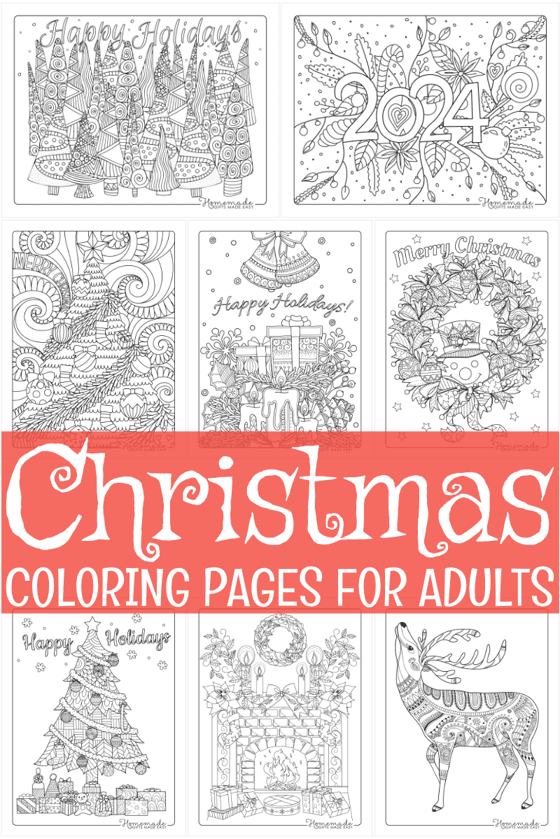 Free printable christmas coloring pages for adults