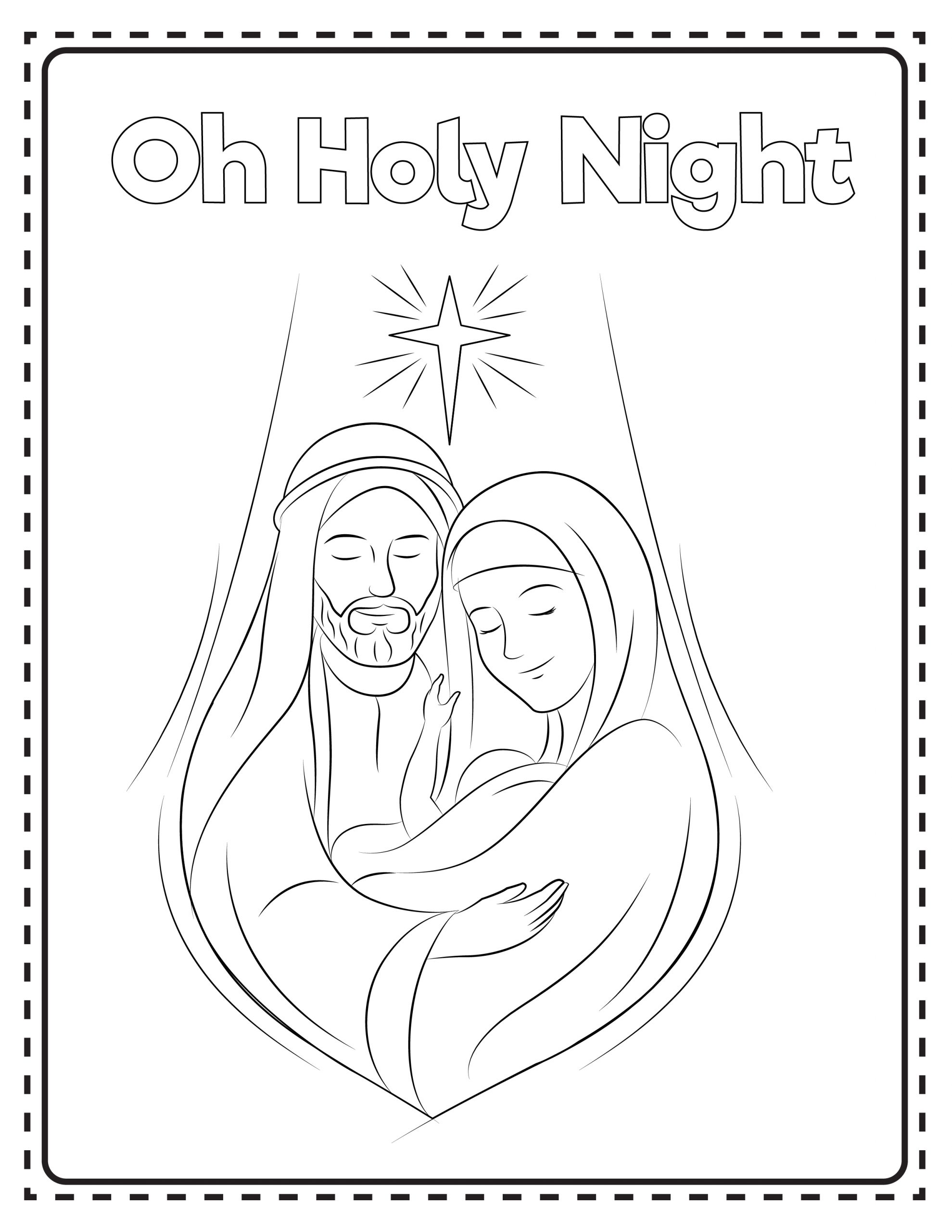 Printable christmas nativity coloring pages