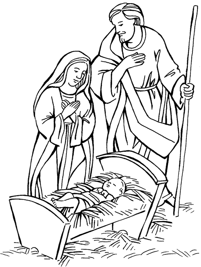 Nativity colouring page carrigaline parish