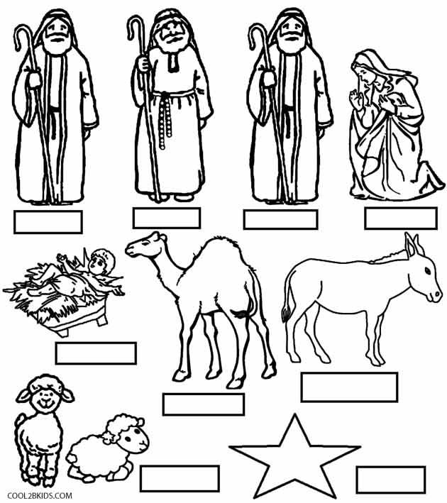 Printable nativity scene coloring pages for kids coolbkids nativity characters nativity coloring pages nativity scene silhouette