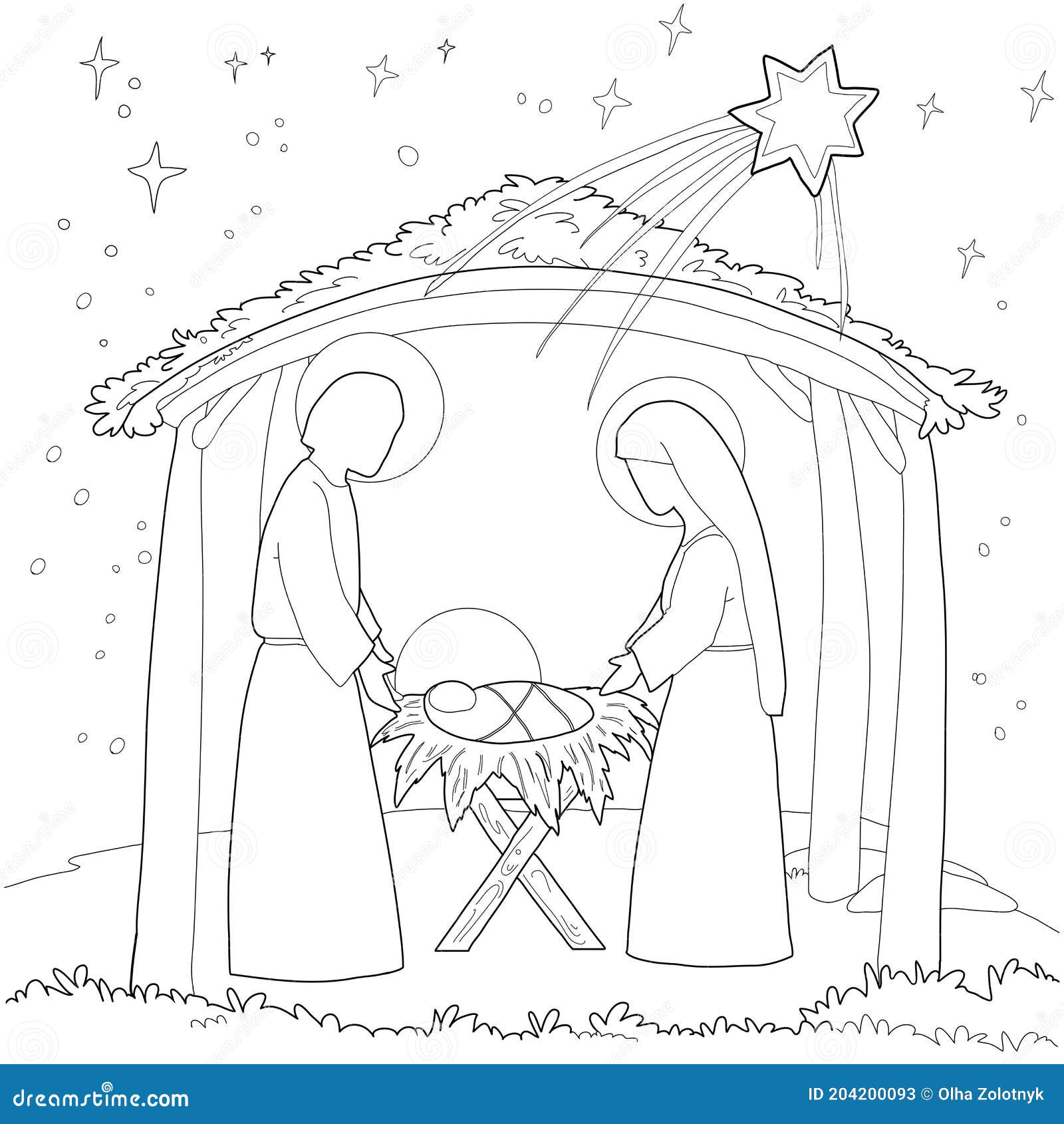 Nativity scene coloring stock illustrations â nativity scene coloring stock illustrations vectors clipart